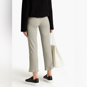 ATM Ribbed Stretch-Modal Straight-Leg Pants Gray Small